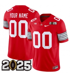 Men's Ohio State Buckeyes Active Player Custom Red 2025 CFP Final Patch F.U.S.E. Vapor Limited Stitched Football Jersey