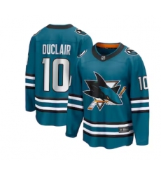 Men's San Jose Sharks #10 Anthony Duclair Fanatics Branded Teal Home Breakaway Jersey