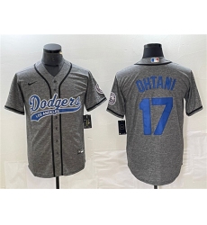 Men's Los Angeles Dodgers #17 Shohei Ohtani Gray Cool Base Stitched Baseball Jersey