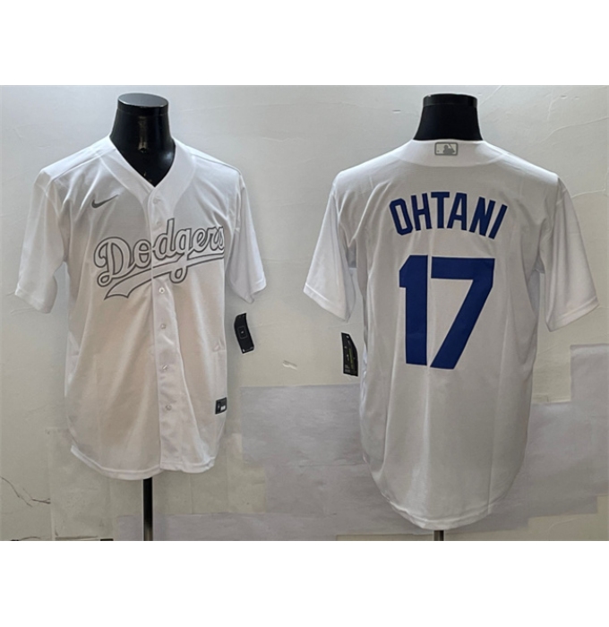 Men's Los Angeles Dodgers #17 Shohei Ohtani White Fashion Cool Base Stitched Baseball Jersey