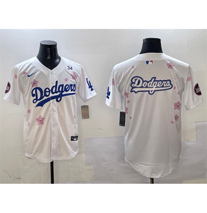 Men's Los Angeles Dodgers Team Big Logo White 2025 Tokyo Series Limited Stitched Baseball Jersey