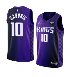 Men's Sacramento Kings #10 Domantas Sabonis Purple 2023-24 Statement Edition Swingman Stitched Jersey