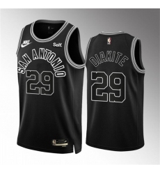 Men's San Antonio Spurs #29 Mamadi Diakite Black Icon Edition Stitched Basketball Jersey