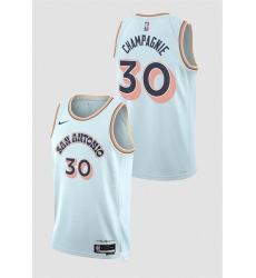 Men's San Antonio Spurs #30 Julian Champagnie Light Blue 2024-25 City Edition Stitched Basketball Jersey