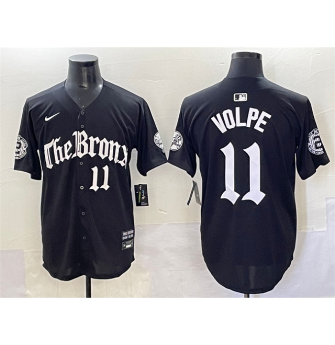 Men's New York Yankees #11 Anthony Volpe Black 'Gothic Legacy Edition' Vapor Premier Limited Stitched Baseball Jersey