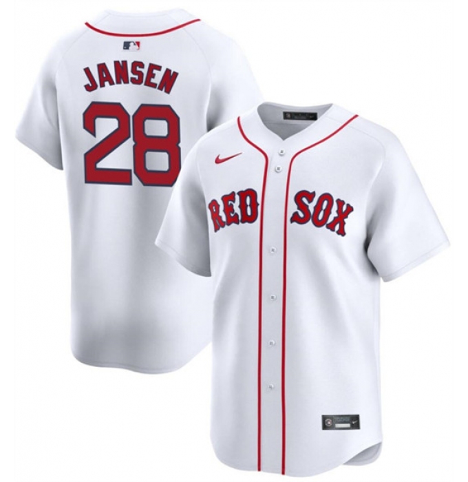 Men's Boston Red Sox #28 Danny Jansen White 2024 Home Limited Stitched Baseball Jersey