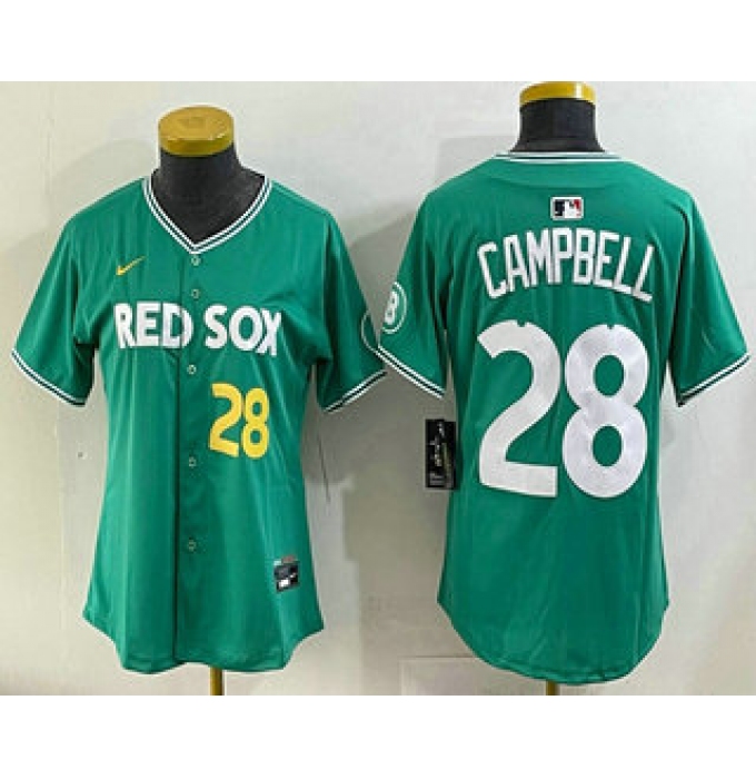 Women's Boston Red Sox #28 Kristian Campbell Green 2025 City Connect Player Name Limited Jersey
