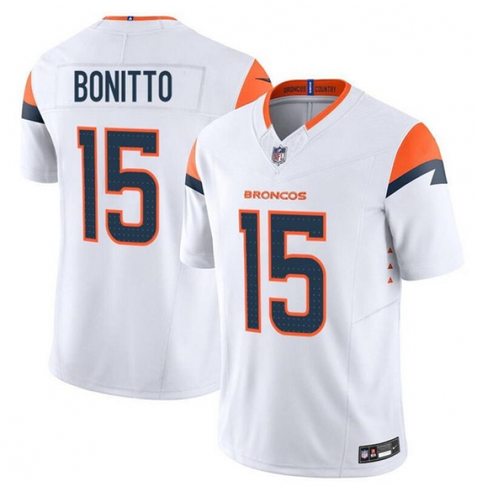 Men's Denver Broncos #15 Nik Bonitto White F.U.S.E. Vapor Limited Football Stitched Jersey