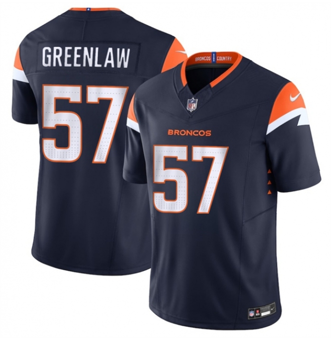 Men's Denver Broncos #57 Dre Greenlaw Navy 2025 F.U.S.E. Alternate Vapor Limited Football Stitched Jersey