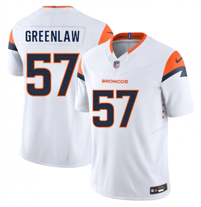 Men's Denver Broncos #57 Dre Greenlaw White 2025 F.U.S.E. Vapor Limited Football Stitched Jersey