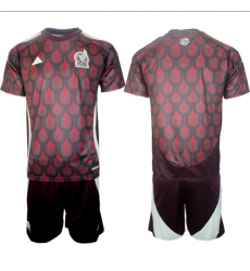Kid Mexico Blank 2024 Soccer Short Sleeve Jersey