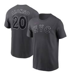 Men's New York Mets #20 Pete Alonso Graphite 2024 City Connect Fuse Name & Number T-Shirt