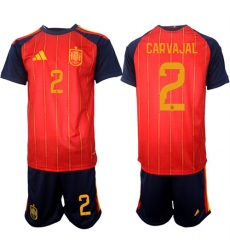 Men's Spain #2 CARVAJAL National Team FIFA x World Cup 2026 Home Red On Field Jerseys