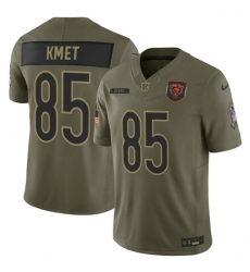 Men's Chicago Bears #85 Cole Kmet Olive 2025 Salute to Service Limited Football Stitched Jersey