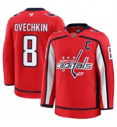 Men's Washington Capitals #8 Alexander Ovechkin Red 2024-25 Home Stitched Hockey Jersey