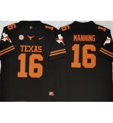 Men's Texas Longhorns #16 Peyton Manning Black F.U.S.E Stitched Jersey