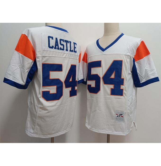 Blue Mountain State #54 Thad Castle White Stitched Football Jersey