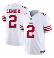 Women's San Francisco 49ers #2 Deommodore Lenoir White Nike Scarlet Limited Jersey