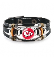 Kansas City Chiefs- NFL Pro football team jewel cowhide bracelet leather hand jewelry