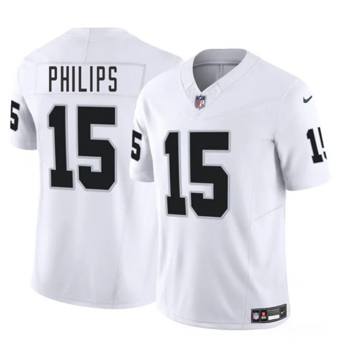 Men's Las Vegas Raiders #15 Kyle Philips White 2025 F.U.S.E. Vapor Football Stitched Jersey
