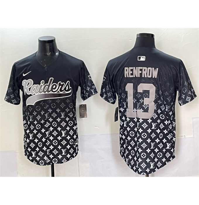 Men's Las Vegas Raiders #13 Hunter Renfrow Black Limited Stitched Baseball Jersey