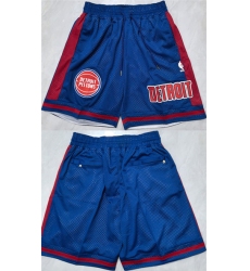 Men's Detroit Pistons Blue Shorts (Run Small)