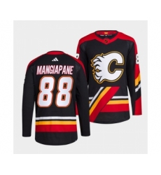 Men's Calgary Flames #88 Andrew Mangiapane Black 2022-23 Reverse Retro Stitched Jersey