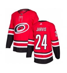 Men's Carolina Hurricanes #24 Seth Jarvis Red Stitched Jersey