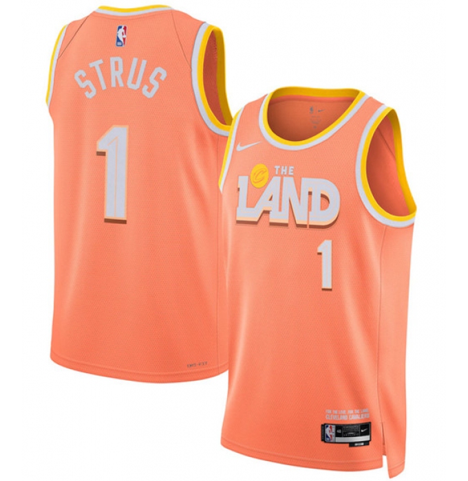 Men's Cleveland Cavaliers #1 Max Strus Orange 2025-26 City Edition Swingman Stitched Jersey
