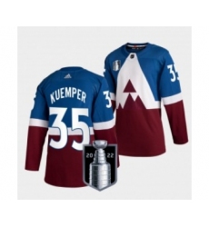 Men's Colorado Avalanche ##35 Darcy Kuemper Blue 2022 Stanley Cup Final Patch Adidas Stitched NHL Jersey