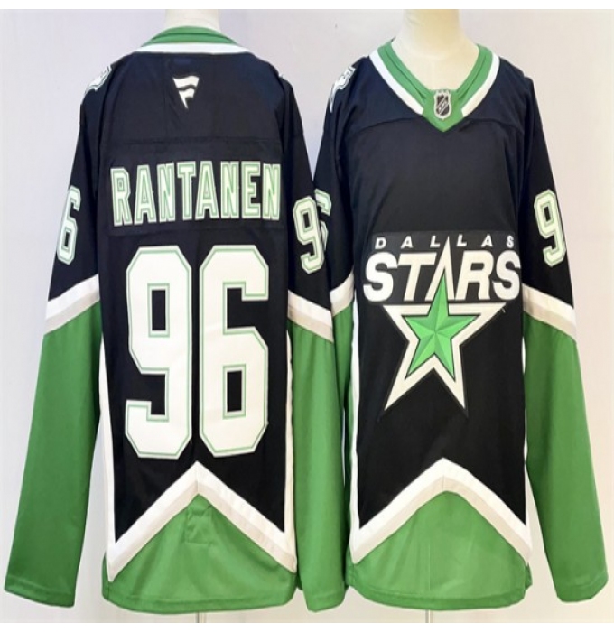 Men's Dallas Stars #96 Mikko Rantanen Black 2025-26 Alternate Stitched Hockey Jersey