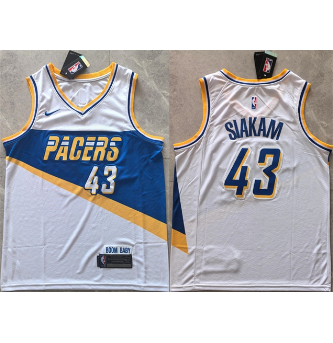 Men's Indiana Pacers #43 Pascal Siakam White 2025-26 City Edition Stitched Basketball Jersey