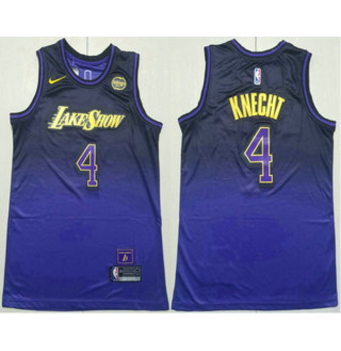 Men's Los Angeles Lakers #4 Dalton Knecht Purple 2024 City Edition Swingman Stitched Jersey