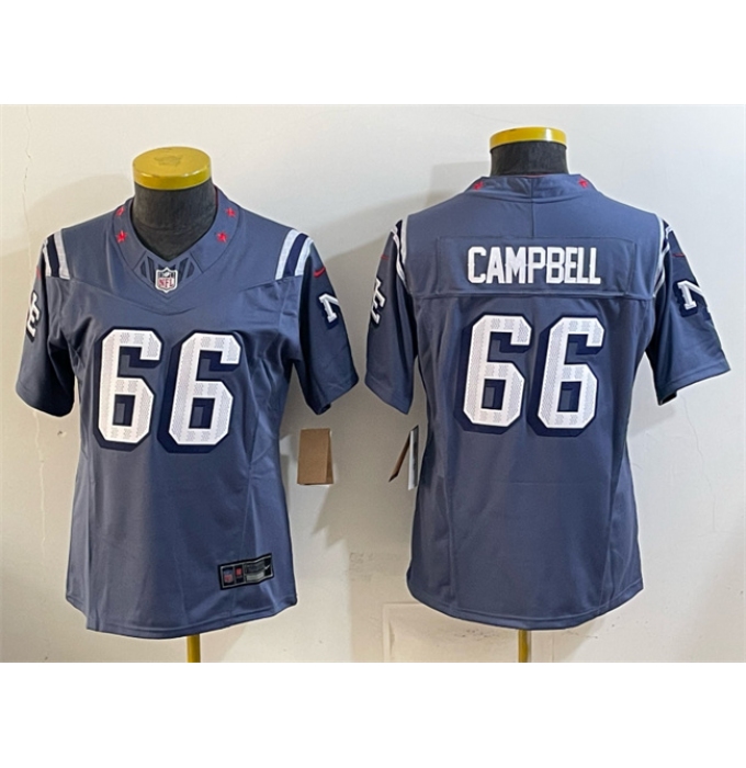 Women's New England Patriots #66 Will Campbell 2025 “Rivalries” Stitched Football Jersey(Run Small)