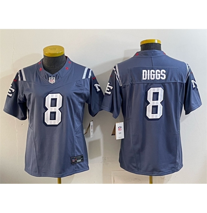 Women's New England Patriots #8 Stefon Diggs 2025 “Rivalries” Stitched Football Jersey(Run Small)