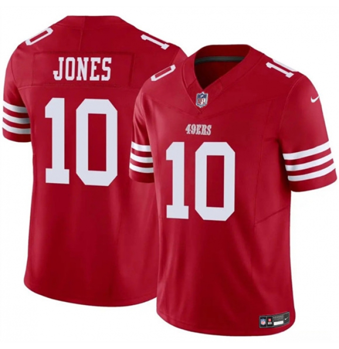 Men's San Francisco 49ers #10 Mac Jones Red 2025 F.U.S.E. Vapor Untouchable Limited Football Stitched Jersey