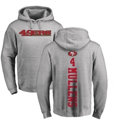 NFL Nike San Francisco 49ers #4 Nick Mullens Ash Backer Pullover Hoodie