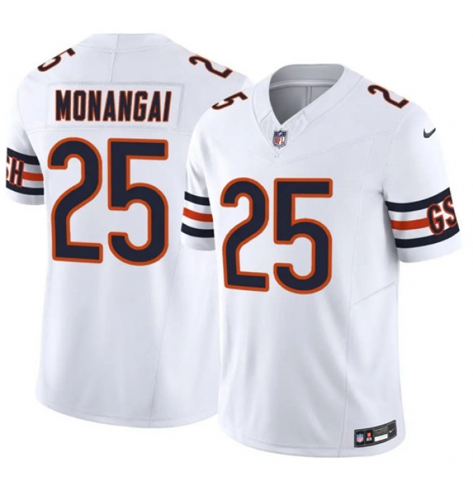 Men's Chicago Bears #25 Kyle Monangai White 2025 F.U.S.E. Vapor Untouchable Limited Football Stitched Jersey