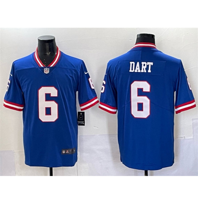 Men's New York Giants #6 Jaxson Dart Royal 2025 Draft Vapor Untouchable Classic Retired Player Football Stitched Jersey
