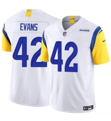 Men's Los Angeles Rams #42 Ethan Evans White 2025 F.U.S.E. Vapor Untouchable Football Stitched Jersey