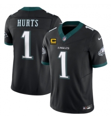 Men's Philadelphia Eagles #1 Jalen Jurts Black 2025 F.U.S.E. With 4-Star C Vapor Untouchable Limited Football Stitched Jersey