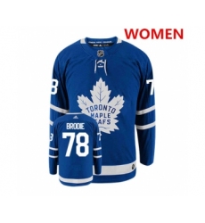 Women's Toronto Maple Leafs #78 TJ BRODIE Royal Blue Adidas Stitched NHL Jersey