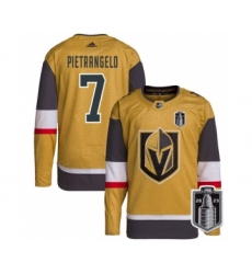 Men's Vegas Golden Knights #7 Alex Pietrangelo Gold 2023 Stanley Cup Final Stitched Jersey