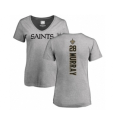 Football Women's New Orleans Saints #28 Latavius Murray Ash Backer V-Neck T-Shirt