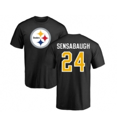 Football Pittsburgh Steelers #24 Coty Sensabaugh Black Name & Number Logo T-Shirt