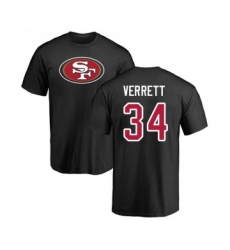 Football San Francisco 49ers #34 Jason Verrett Black Name & Number Logo T-Shirt