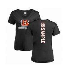 Football Women's Cincinnati Bengals #89 Drew Sample Black Backer T-Shirt