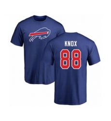 Football Buffalo Bills #88 Dawson Knox Royal Blue Name & Number Logo T-Shirt