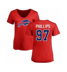 Football Women's Buffalo Bills #97 Jordan Phillips Red Name & Number Logo T-Shirt