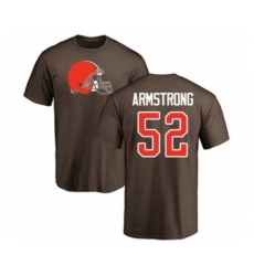 Football Cleveland Browns #52 Ray-Ray Armstrong Brown Name & Number Logo T-Shirt
